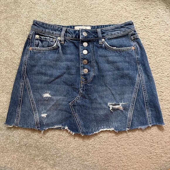 Free People We the Free denim mini skirt - Size 28 - Picture 1 of 3
